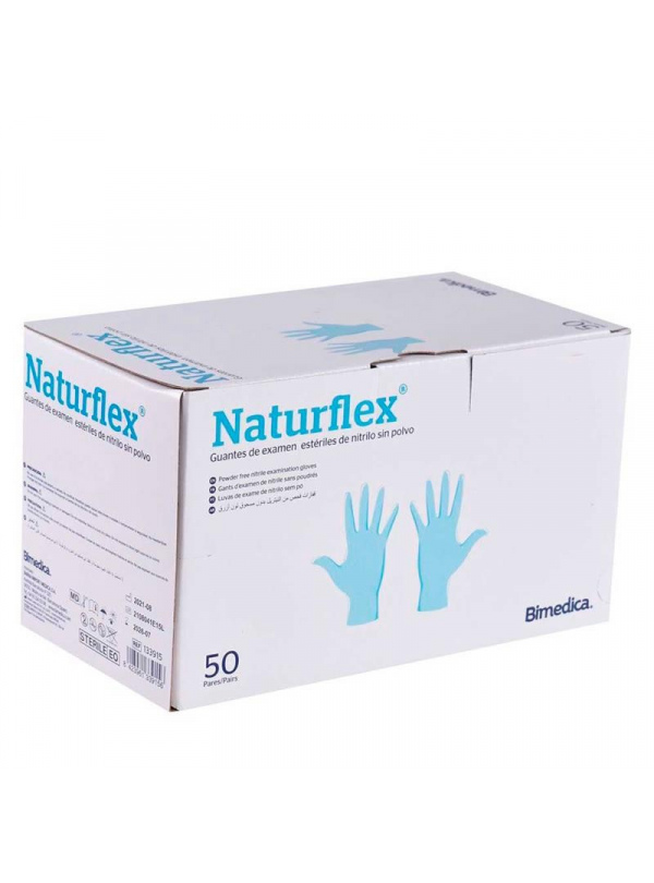 Guantes de Nitrilo Estériles Sin Polvo (50 pares)