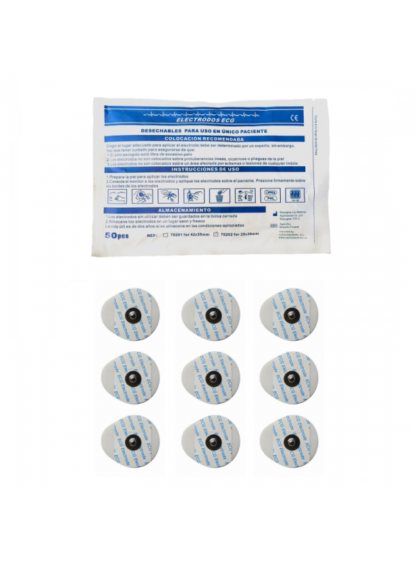 Electrodos ECG 35 x 42 mm Adulto (Bolsa 50 uds)
