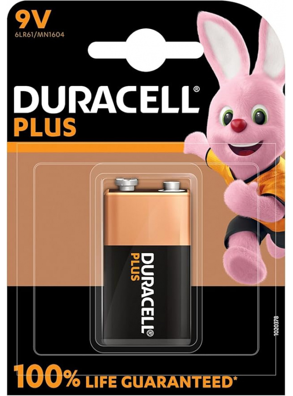 Pila 9V 6LR61 DURACELL Plus (1 ud.)