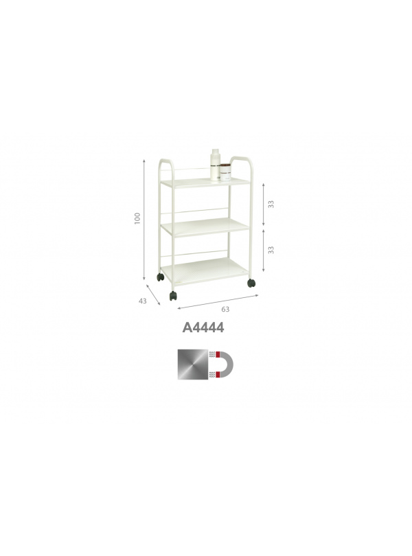 Carrito Auxiliar de Acero con 3 Estantes Ecopostural