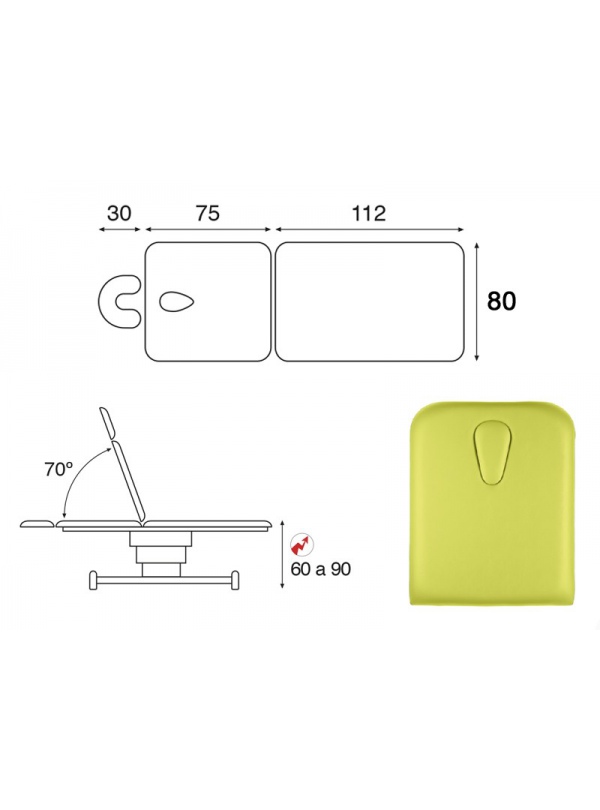 Camilla eléctrica columna wengué 2 cuerpos