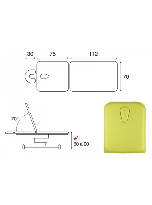 Camilla eléctrica columna wengué 2 cuerpos