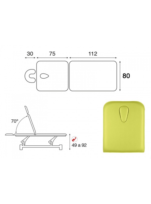 Camilla eléctrica biela blanca 2 cuerpos T13 70x188 2