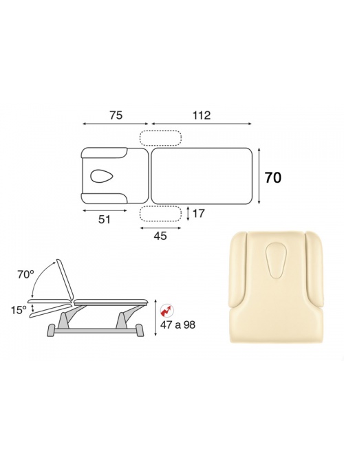 Camilla eléctrica biela gris 2 cuerpos T16 62x188 2
