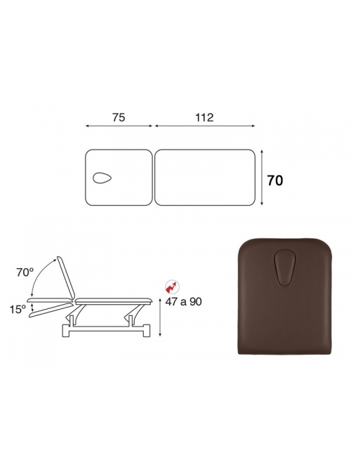 Camilla eléctrica biela blanca 2 cuerpos T13 62x188 2