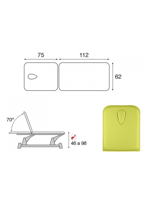 Camilla eléctrica biela gris 2 cuerpos T13 62x188 2
