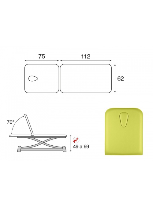 Camilla eléctrica biela gris 2 cuerpos T13 62x188  2