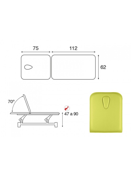Camilla eléctrica biela blanca 2 cuerpos T13 62x188 2