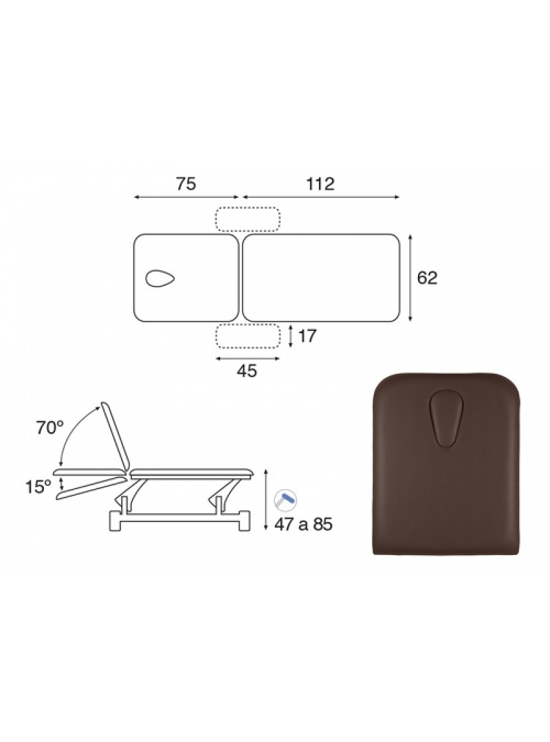 Camilla hidráulica biela blanca 2 cuerpos T13 62x188 2