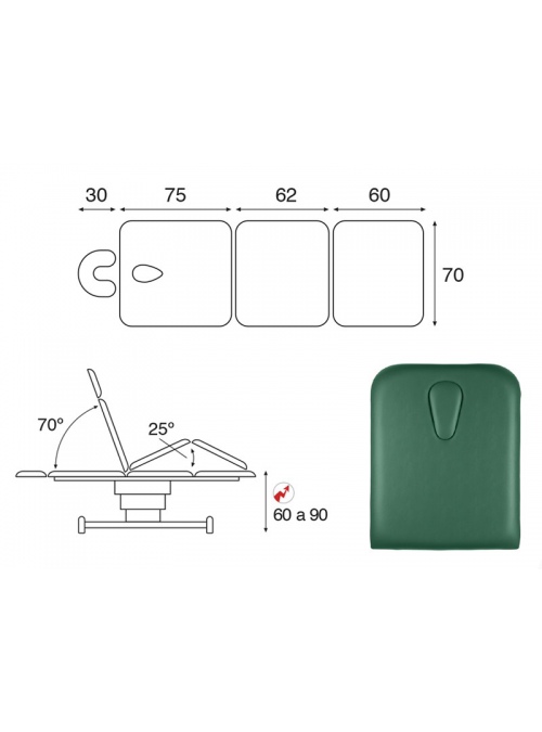 Camilla eléctrica columna wengué 3 cuerpos T13 70x198 2
