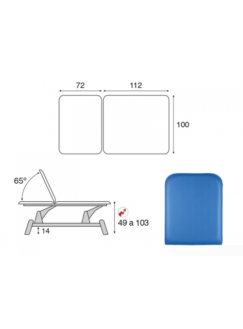 Camilla eléctrica biela gris Bobath T15 100x185 2