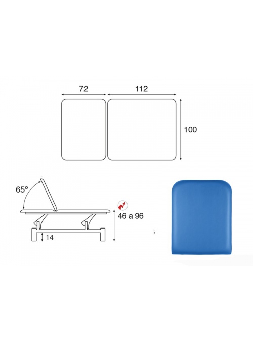  Camilla eléctrica biela blanca Bobath T15 100x185 2