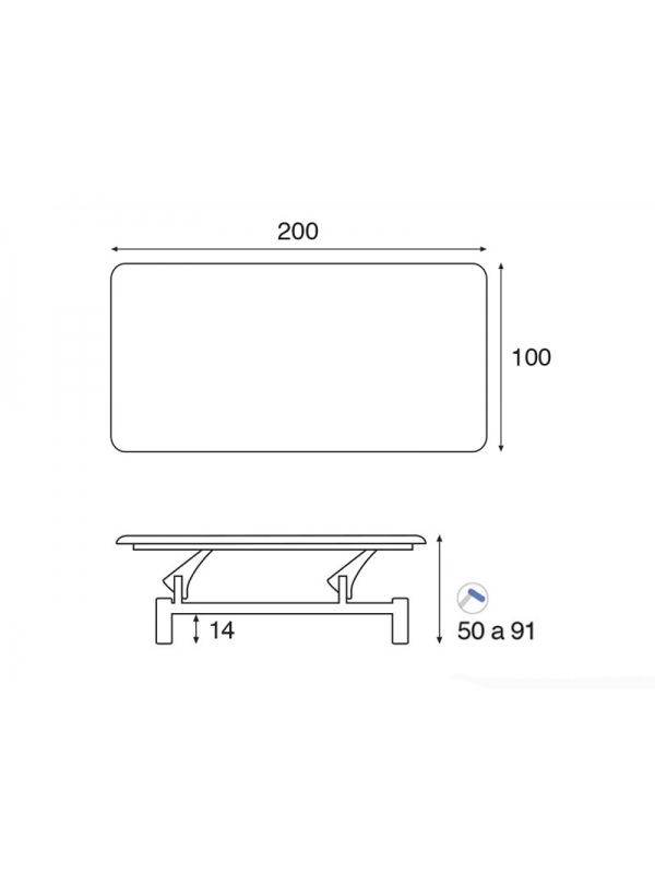 Camilla hidráulica biela blanca Bobath 100x200
