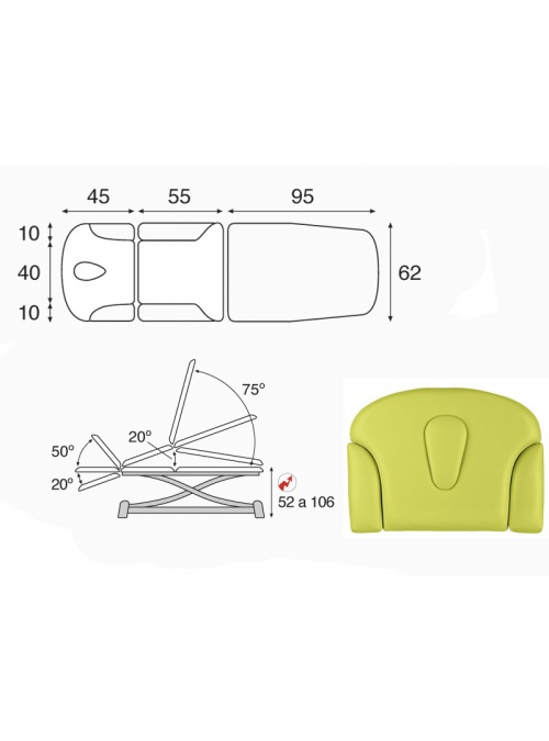 Camilla eléctrica tijera gris multifuncional T01 62x200 2