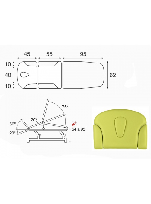 Camilla eléctrica biela blanca multifuncional T01 62x200 2