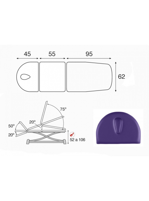 Camilla eléctrica tijera gris multifuncional T10 62x200 2