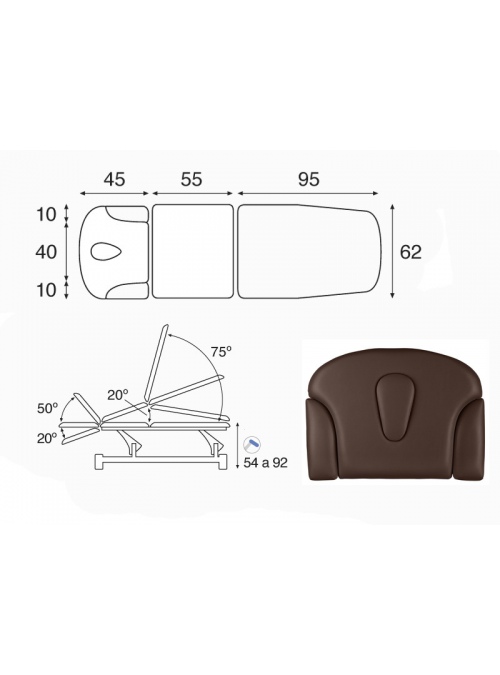 Camilla hidráulica biela blanca multifuncional T01 62x200 2