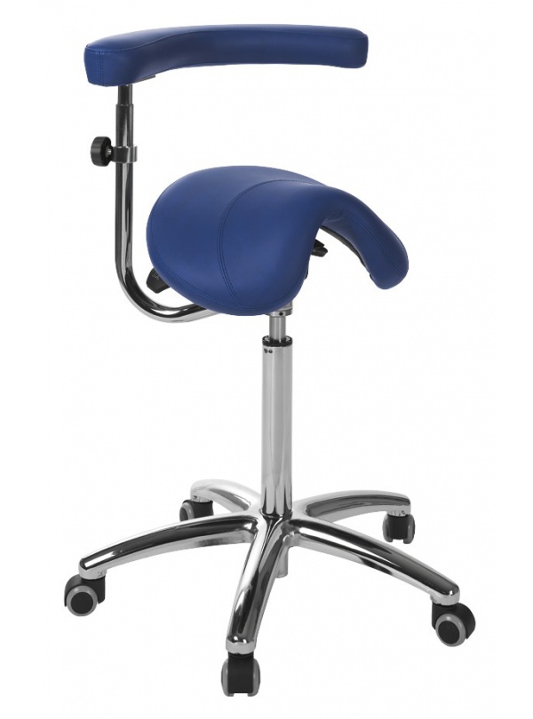 Taburete pony base aluminio con brazo multifunción