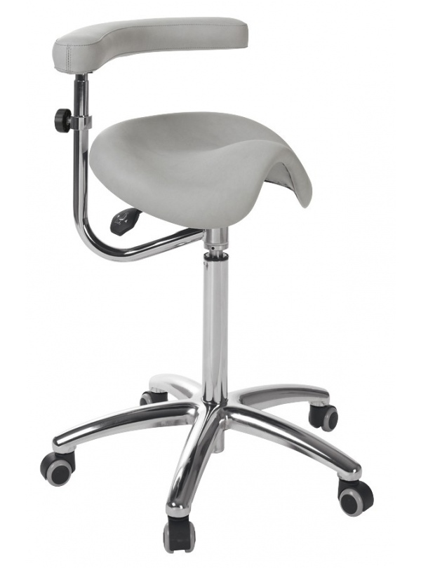 Taburete derby base aluminio con brazo multifunción