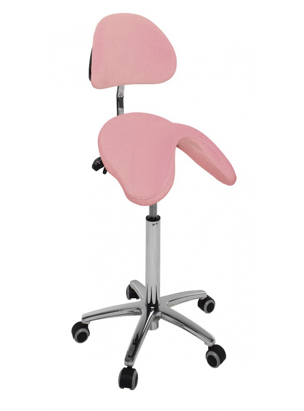 Taburete silla de montar base aluminio con respaldo