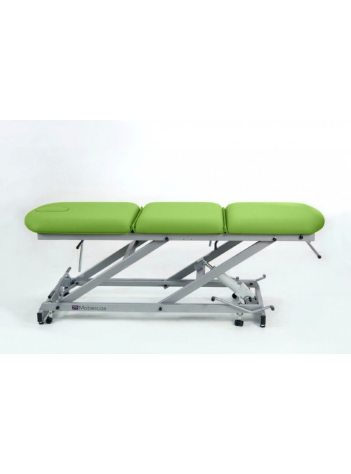 Camilla hidráulica de 3 secciones con pliegue/articulación central, ruedas, portarrollos y tapón facial 2