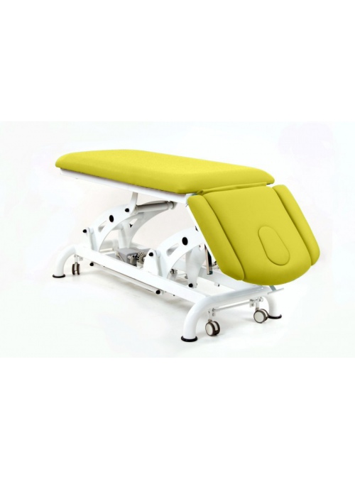 Camilla de reconocimiento eléctrica de 2 secciones con ruedas escamoteables.