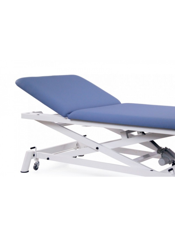 Camilla eléctrica Bobath tipo tijera de 2 secciones con subida recta sin desplazamiento lateral y con ruedas