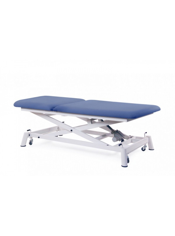 Camilla eléctrica Bobath tipo tijera de 2 secciones con subida recta sin desplazamiento lateral y con ruedas