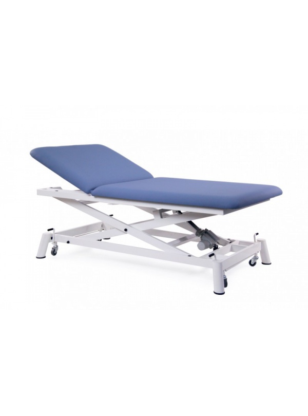 Camilla eléctrica Bobath tipo tijera de 2 secciones con subida recta sin desplazamiento lateral y con ruedas