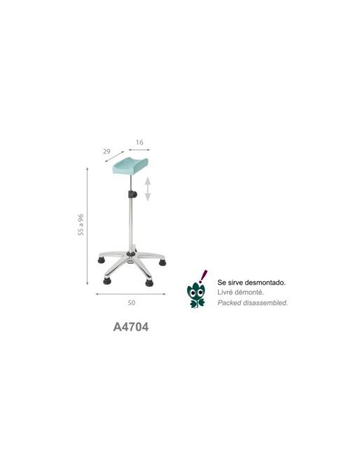 Soporte reposabrazos/pies con base aluminio y tacos