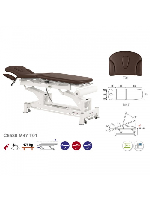 Camilla eléctrica (H) biela blanca multifuncional