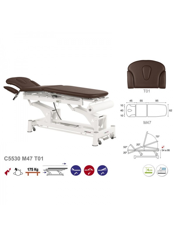 Camilla eléctrica (H) biela blanca multifuncional