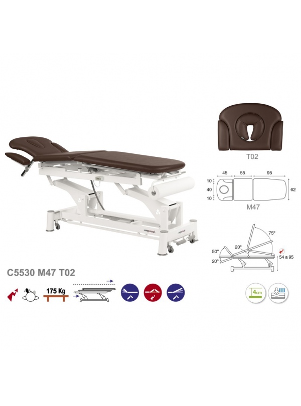 Camilla eléctrica (H) biela blanca multifuncional