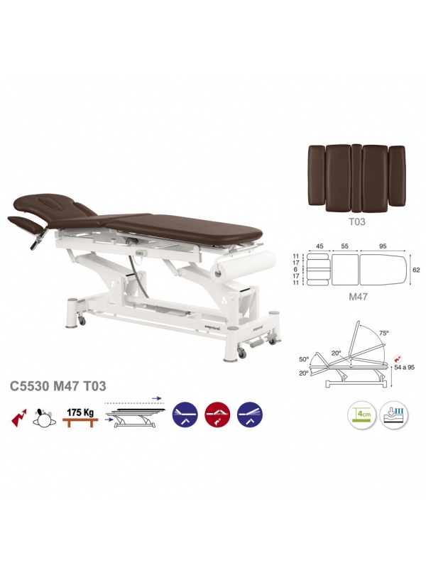 Camilla eléctrica (H) biela blanca multifuncional