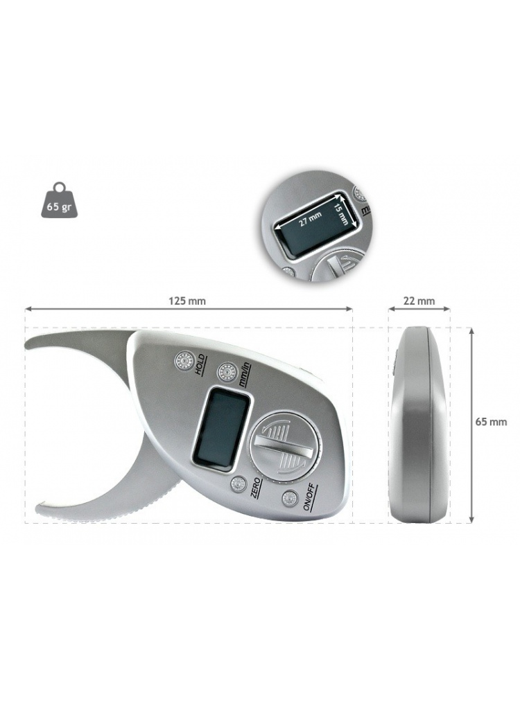 Medidor de grasa (plicómetro) digital profesional