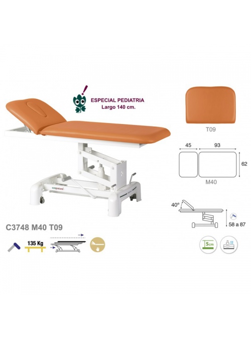 Camilla hidráulica PEDIATRÍA biela blanca especialidades T07 62x140 2