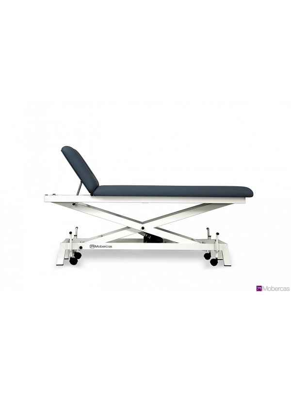 Camilla hidráulica de 2 secciones, en tijera y con ruedas