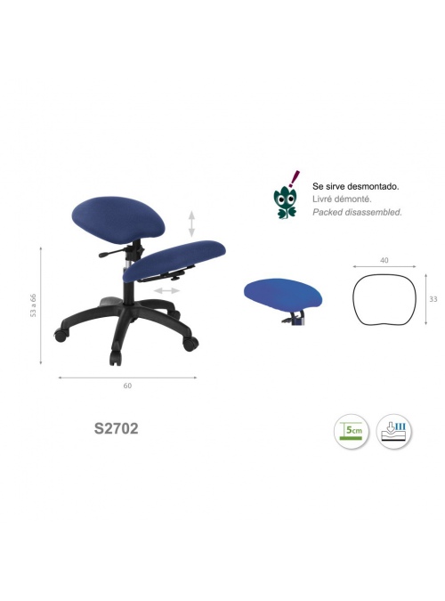 Silla base negra con arrodilladero fijo 2
