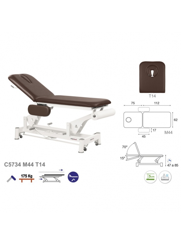 Camilla hidráulica biela blanca 2 cuerpos T13 62x188