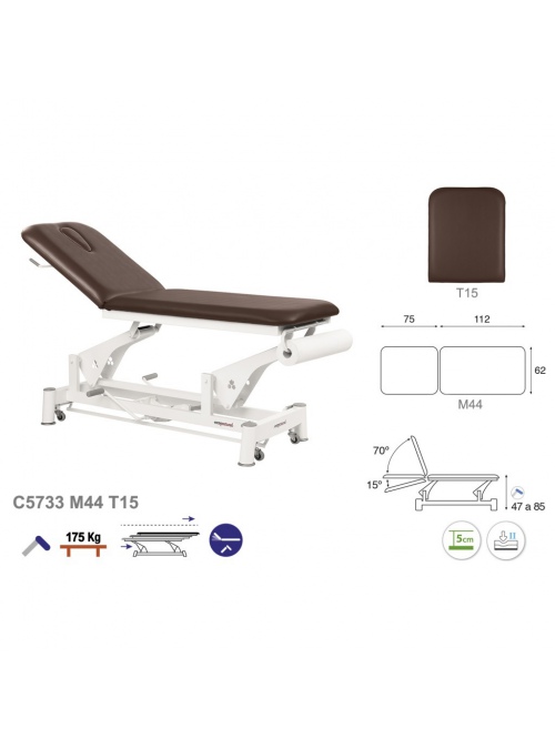 Camilla hidráulica biela blanca 2 cuerpos T13 62x188 2