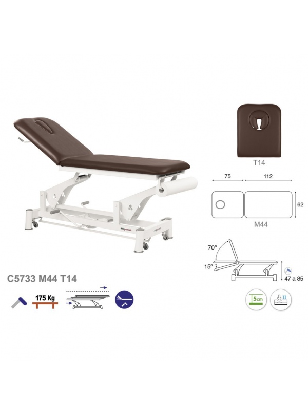 Camilla hidráulica biela blanca 2 cuerpos T13 62x188