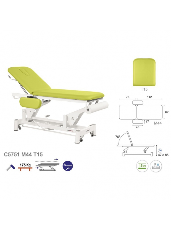 Camilla hidráulica biela blanca 2 cuerpos T13 62x188
