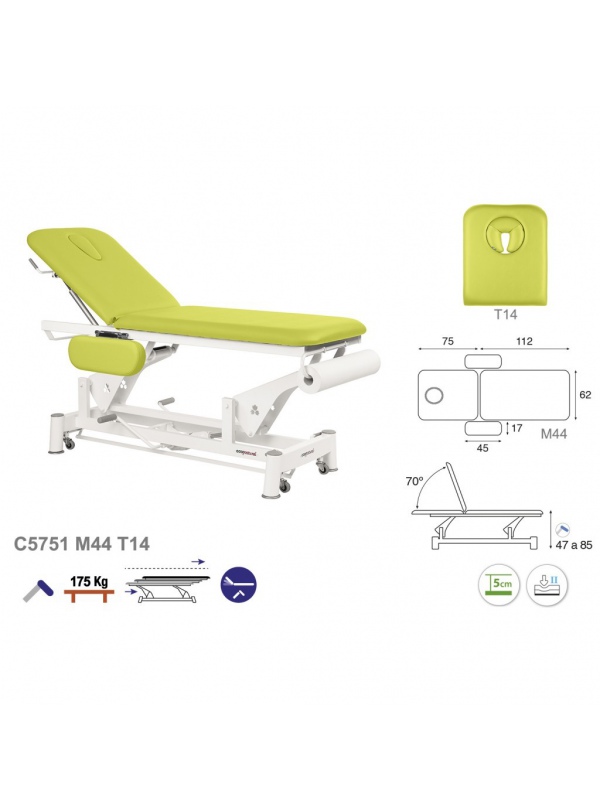 Camilla hidráulica biela blanca 2 cuerpos T13 62x188