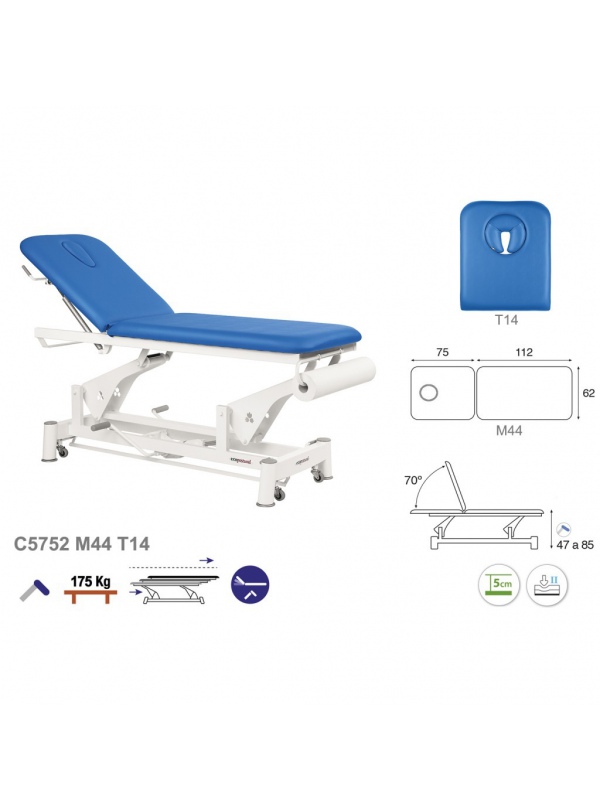 Camilla hidráulica biela blanca 2 cuerpos T13 62x188