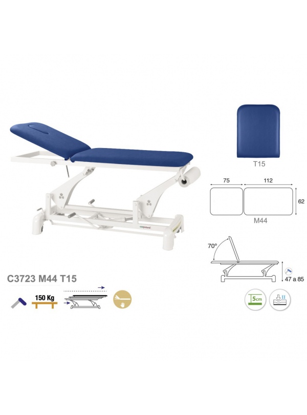 Camilla hidráulica biela blanca 2 cuerpos T13 62x188