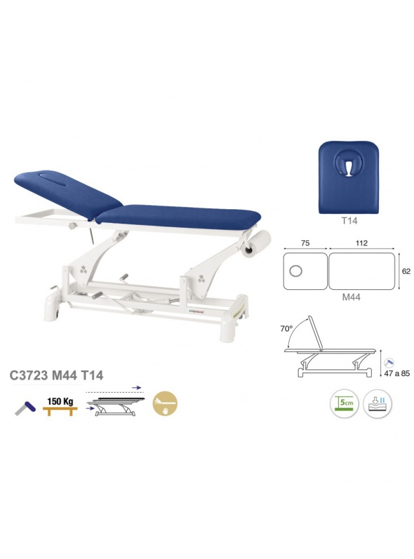 Camilla hidráulica biela blanca 2 cuerpos T13 62x188