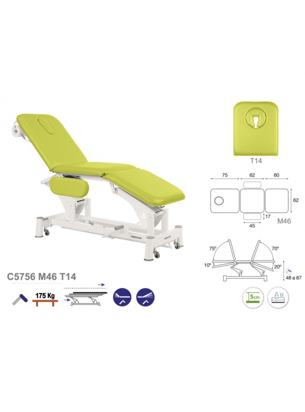 Camilla hidráulica biela blanca 3 cuerpos T13 62x198