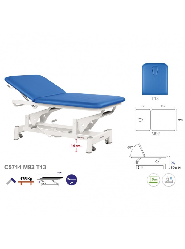 Camilla hidráulica biela blanca Babath T15 100x185 Camilla hidráulica biela blanca Babath T15 100x185