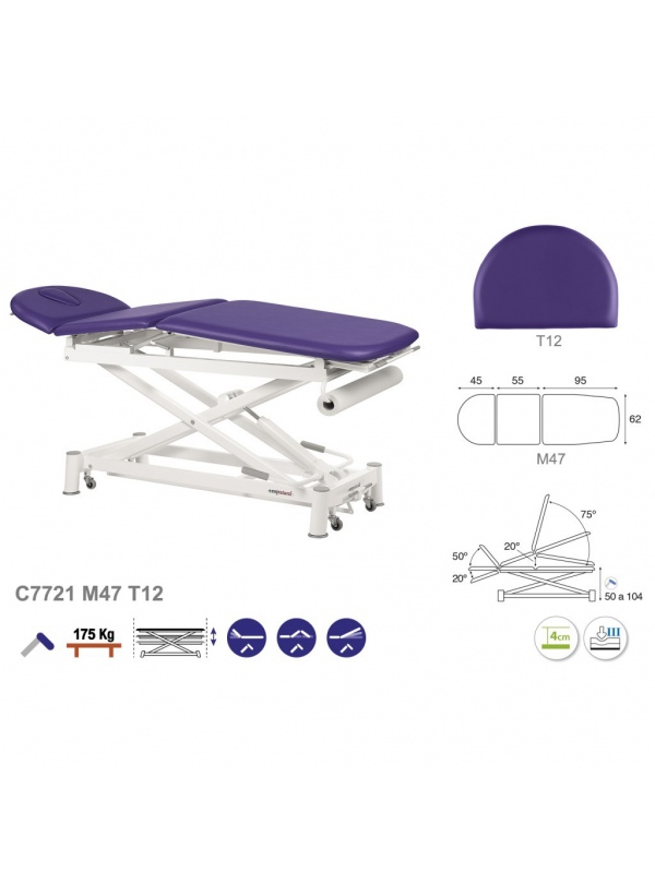 Camilla hidráulica tijera blanca multifuncional T10 62x200