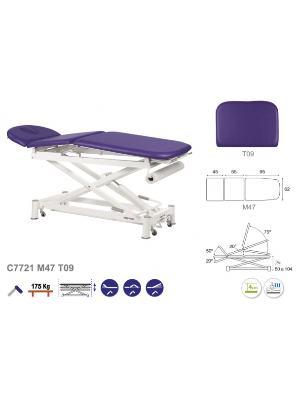 Camilla hidráulica tijera blanca multifuncional T10 62x200